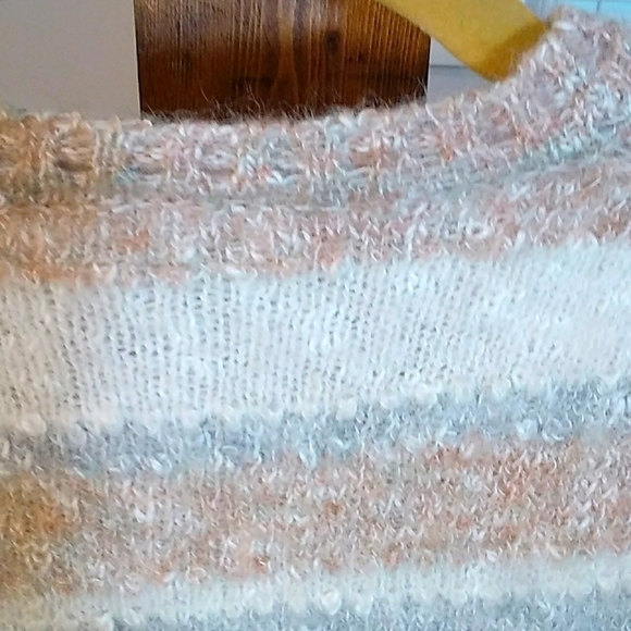 Shetland Scotland Cream Wool Blend Long Sleeves Pullover Sweater UK 46 US 14 - Picture 8 of 10